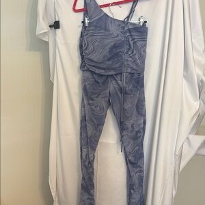 Stylish 2pc Blue Marble Women's Jumpsuit